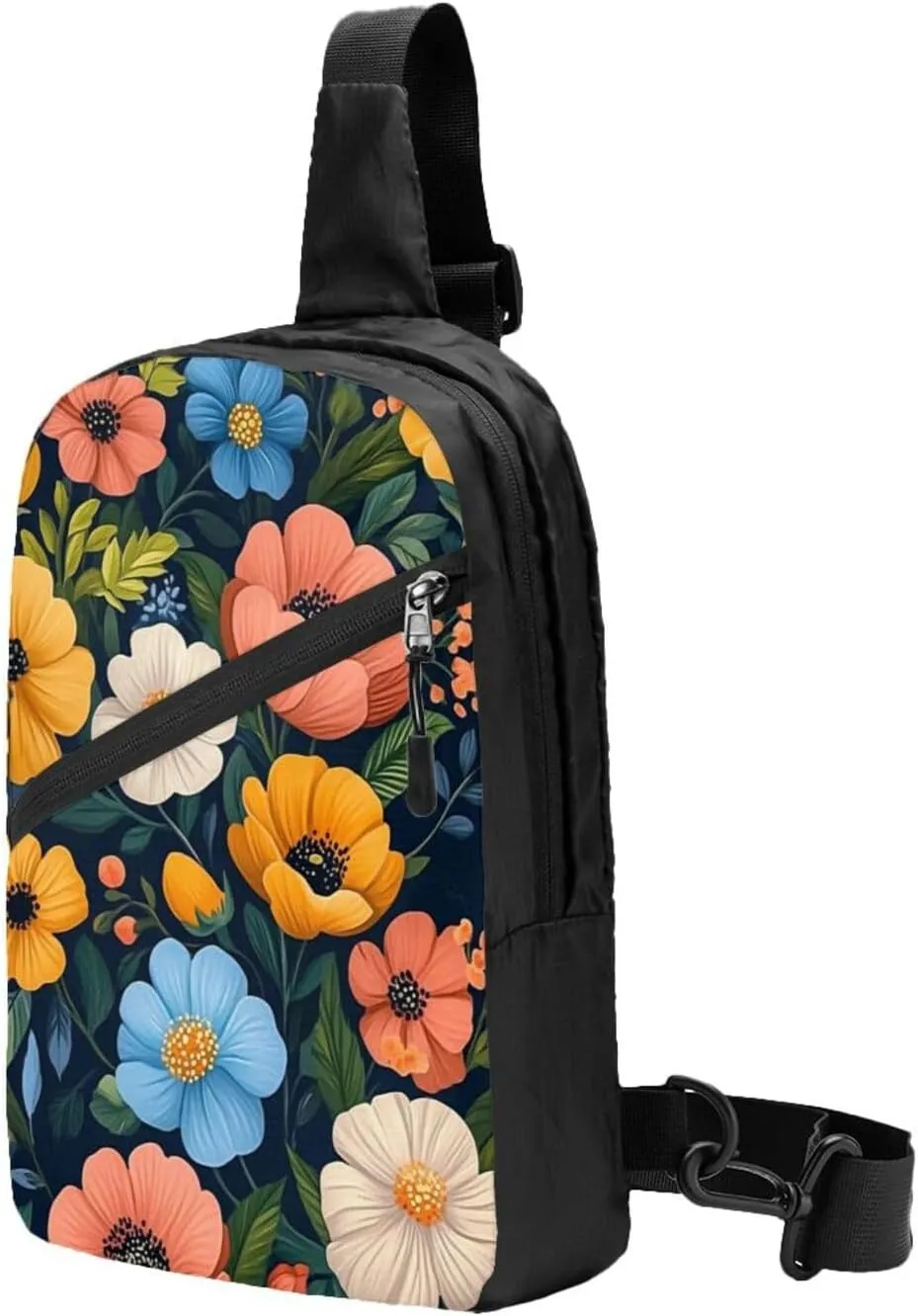 Flower Print Crossbody Bags For Women, Sling Bag For Men, Hiking Backpack Lightweight For Casual Outdoor Travel