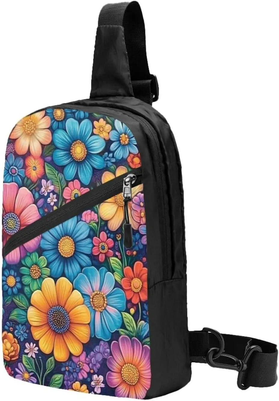 Flower Print Crossbody Bags For Women, Sling Bag For Men, Hiking Backpack Lightweight For Casual Outdoor Travel