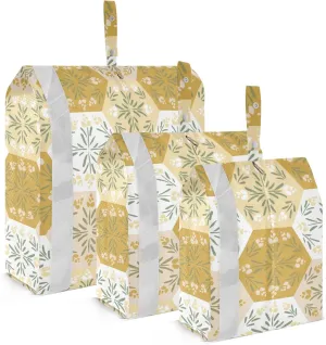 Flowers Light Yellow Hexagonal Tile Packing Cubes for Travel, Lightweight Travel Packing Organizers Luggage Bags for Travel Accessories Travel Essentials