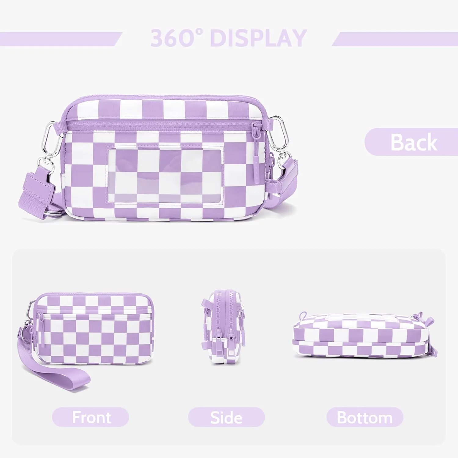 FODOKO Wristlet wallets for women Nylon Quilted Wallet with 4 Zippers,Travel Credit Card,Holder Cell Phone Organizer,coin purse