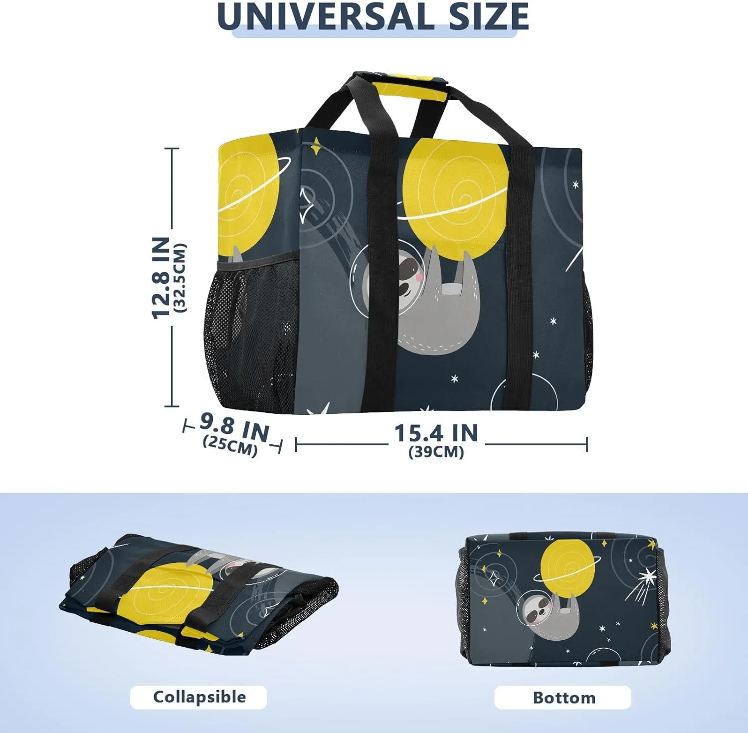 Foldable Grocery Reusable Tote Grocery Bag, Travel Canvas Shoulder Bags, Large Casual Laundry Pool Beach Bag