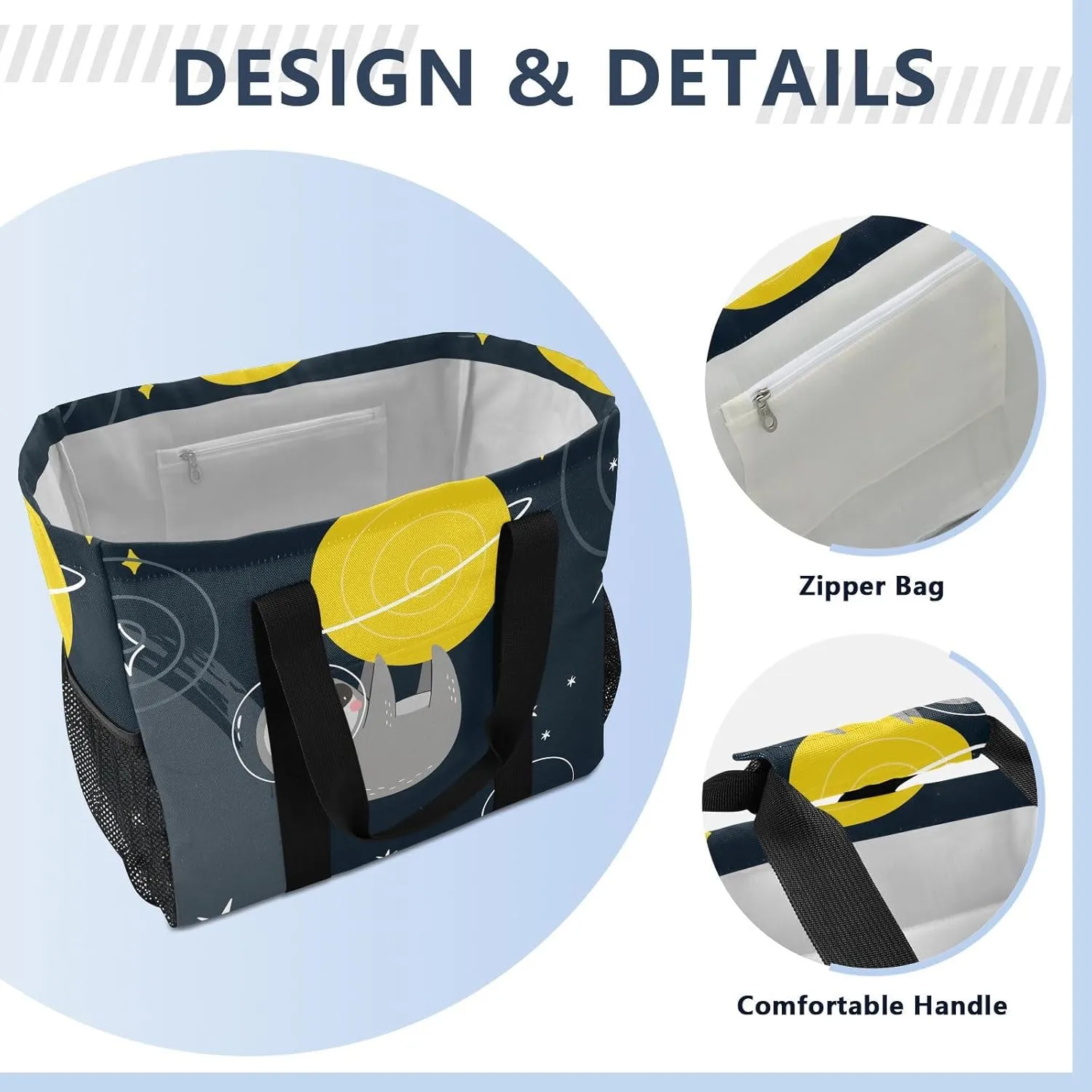 Foldable Grocery Reusable Tote Grocery Bag, Travel Canvas Shoulder Bags, Large Casual Laundry Pool Beach Bag