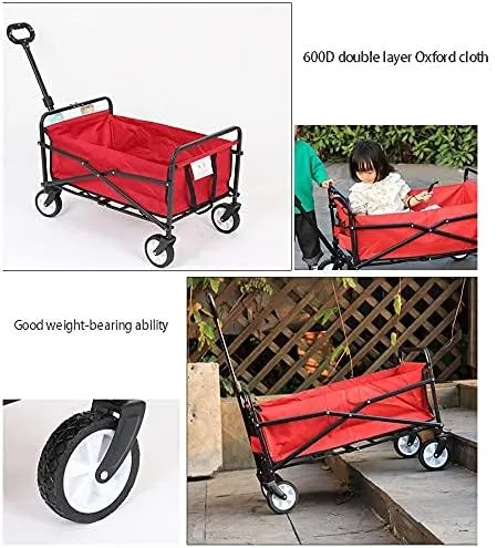 Foldable Trolley,Transport Trolley,Portable Shopping Folding Trolley,Four-Wheeled Hand Push Small Trolley
