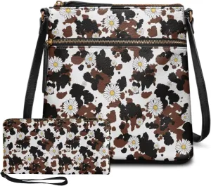 FOR U DESIGNS Hobo Bags for Women Satchel Purses and Handbags Leather Crossbody Purse and Wallet Set
