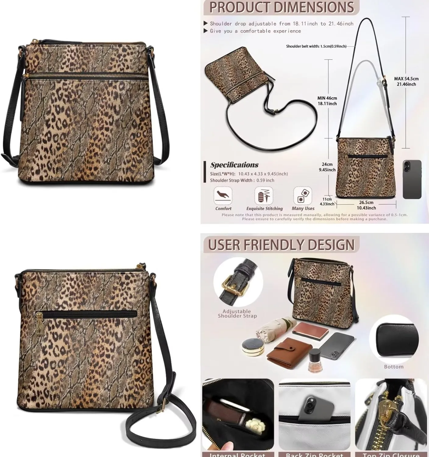 FOR U DESIGNS Hobo Bags for Women Satchel Purses and Handbags Leather Crossbody Purse and Wallet Set