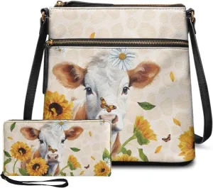 FOR U DESIGNS Hobo Bags for Women Satchel Purses and Handbags Leather Crossbody Purse and Wallet Set