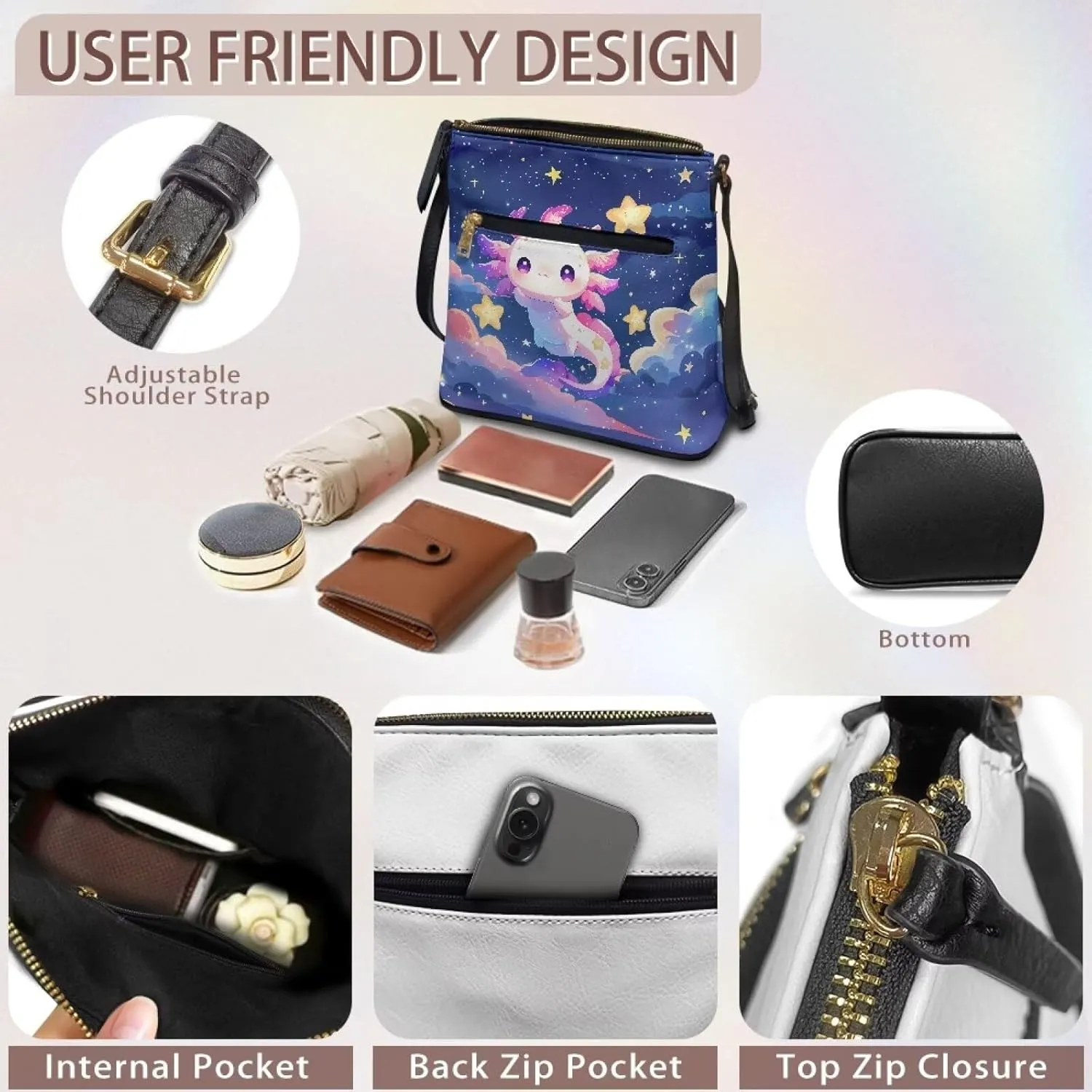 FOR U DESIGNS Leather Crossbody Bags for Women Shoulder Bags for Work Travel Sling Bag