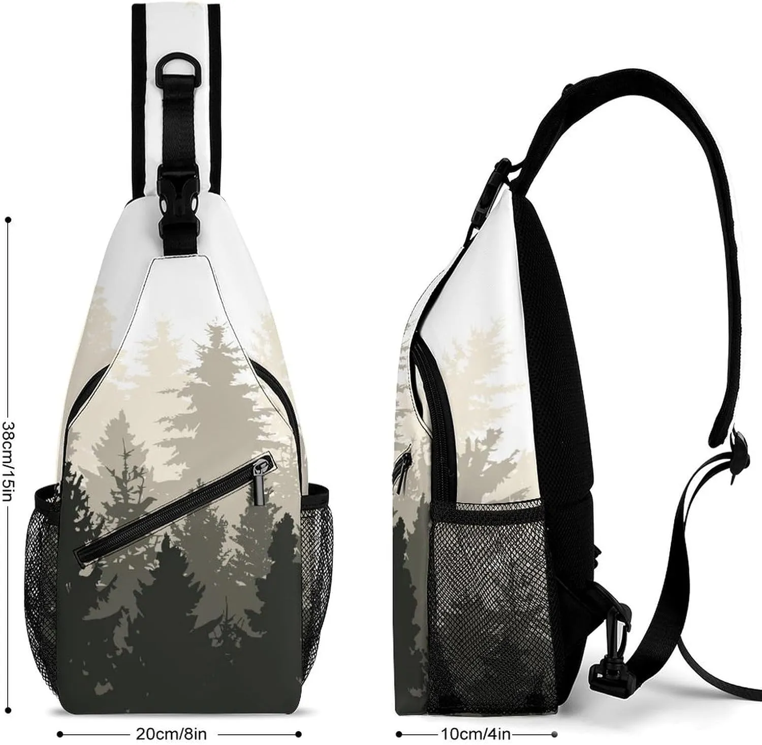 Forest-panorama-print Crossbody Sling Backpack, Shoulder Bag Chest Bag for Travel Sport Running