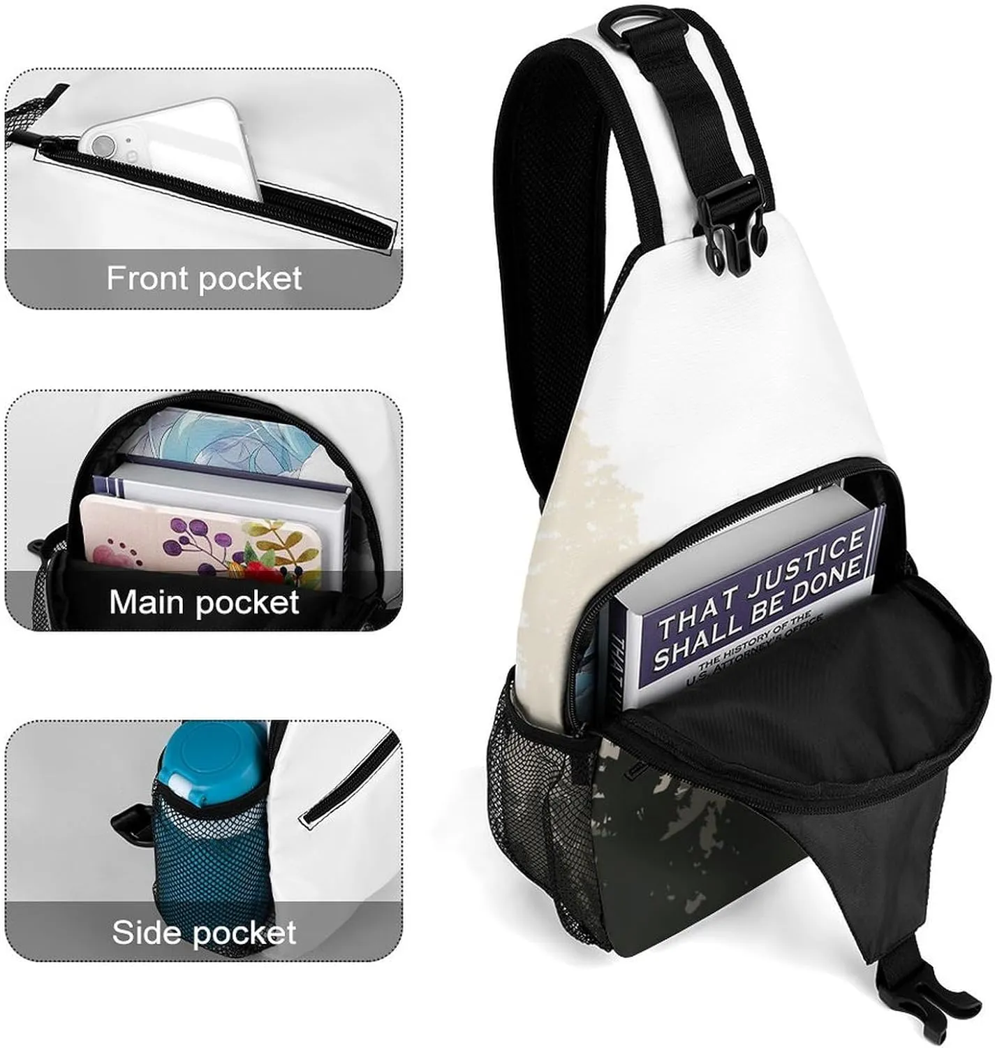 Forest-panorama-print Crossbody Sling Backpack, Shoulder Bag Chest Bag for Travel Sport Running