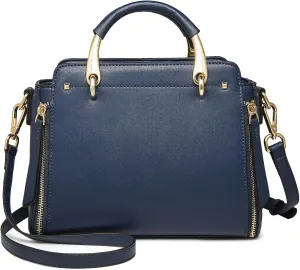 FOXLOVER Top-Handle Crossbody Bags for Women Cowhide Leather Purse Medium Size Satchel Handbag with Adjustable Straps