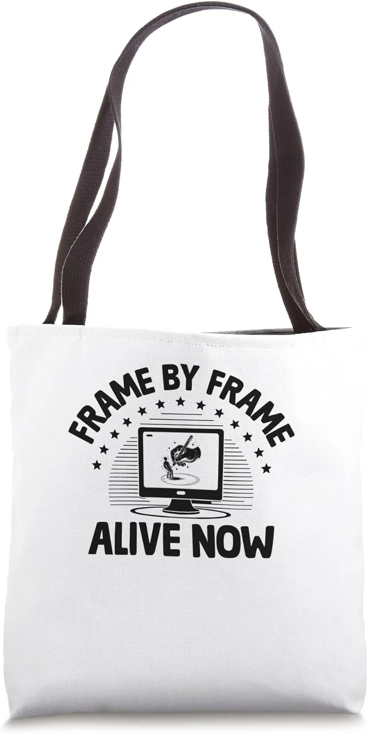 Frame By Frame Alive Now Animation Draw Sketch Animate Tote Bag