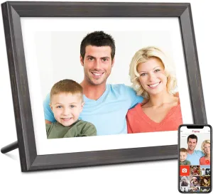 Frameo Digital Picture Frame WiFi 10.1 inch IPS Touch Screen HD Display,16GB Storage, Auto-Rotate,Easy Setup to Share Photos or Videos via Frameo APP