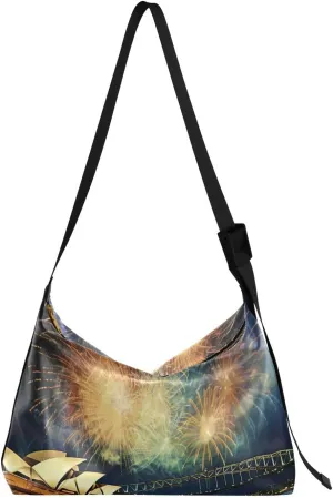 FRMG Sydney Opera House Shoulder Bag,Large Purses for Women,Made of PU Leather Handbags Hobo Bag Waterproof with Pockets Zipper for Unisex 2013058