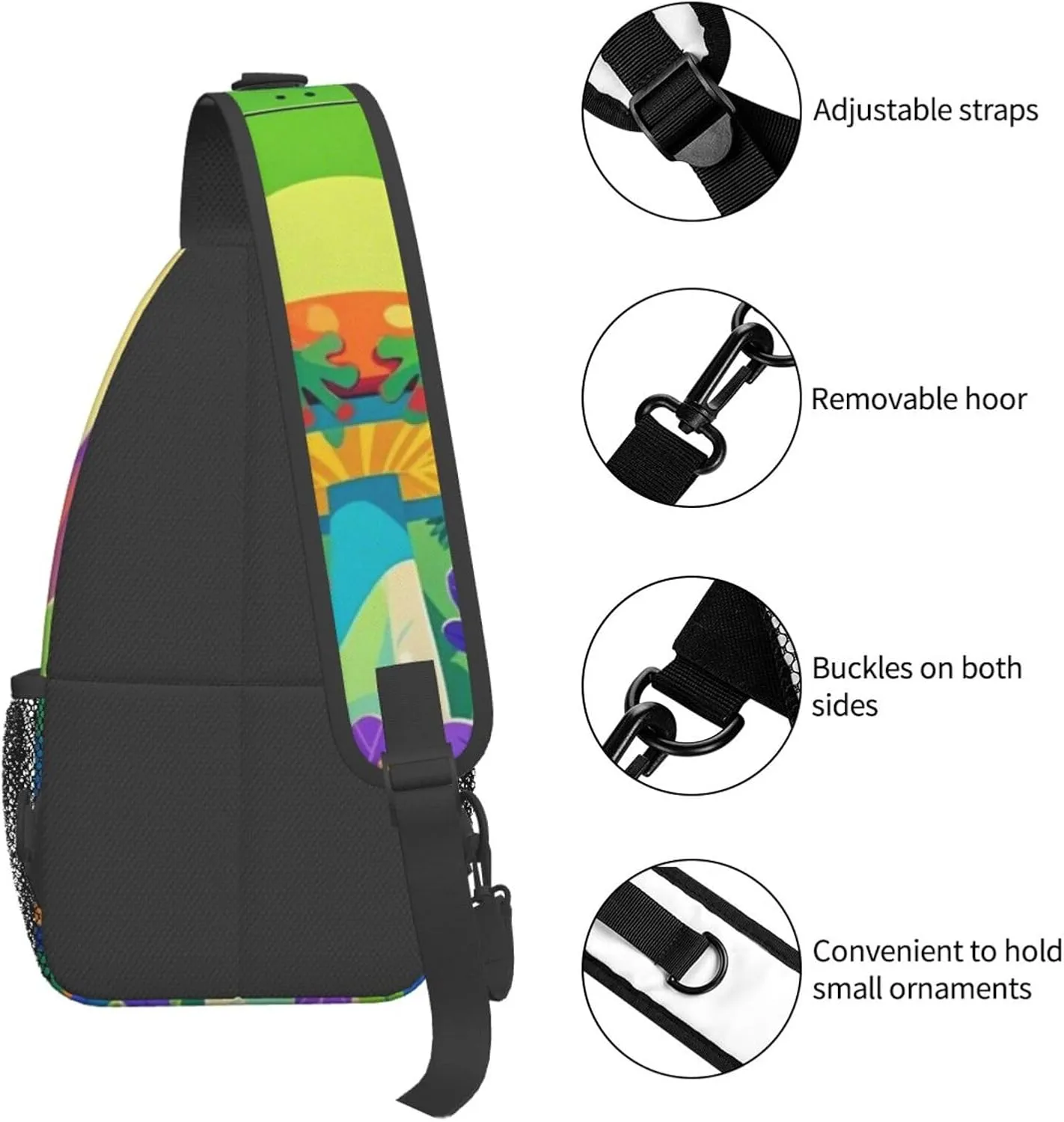 Frog and Pond Crossbody Bags Cross Chest Bag Adjustable Sling Backpack for Women Men