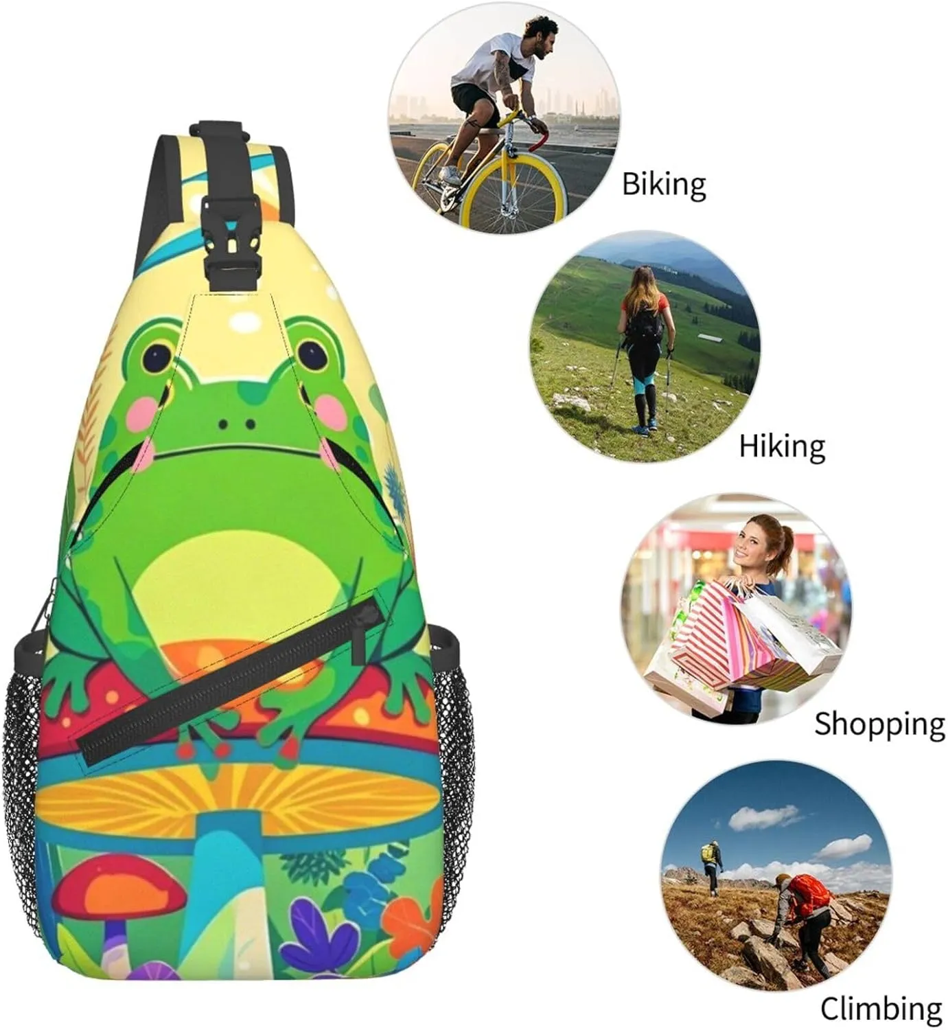 Frog and Pond Crossbody Bags Cross Chest Bag Adjustable Sling Backpack for Women Men