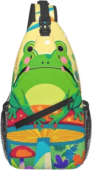 Frog and Pond Crossbody Bags Cross Chest Bag Adjustable Sling Backpack for Women Men