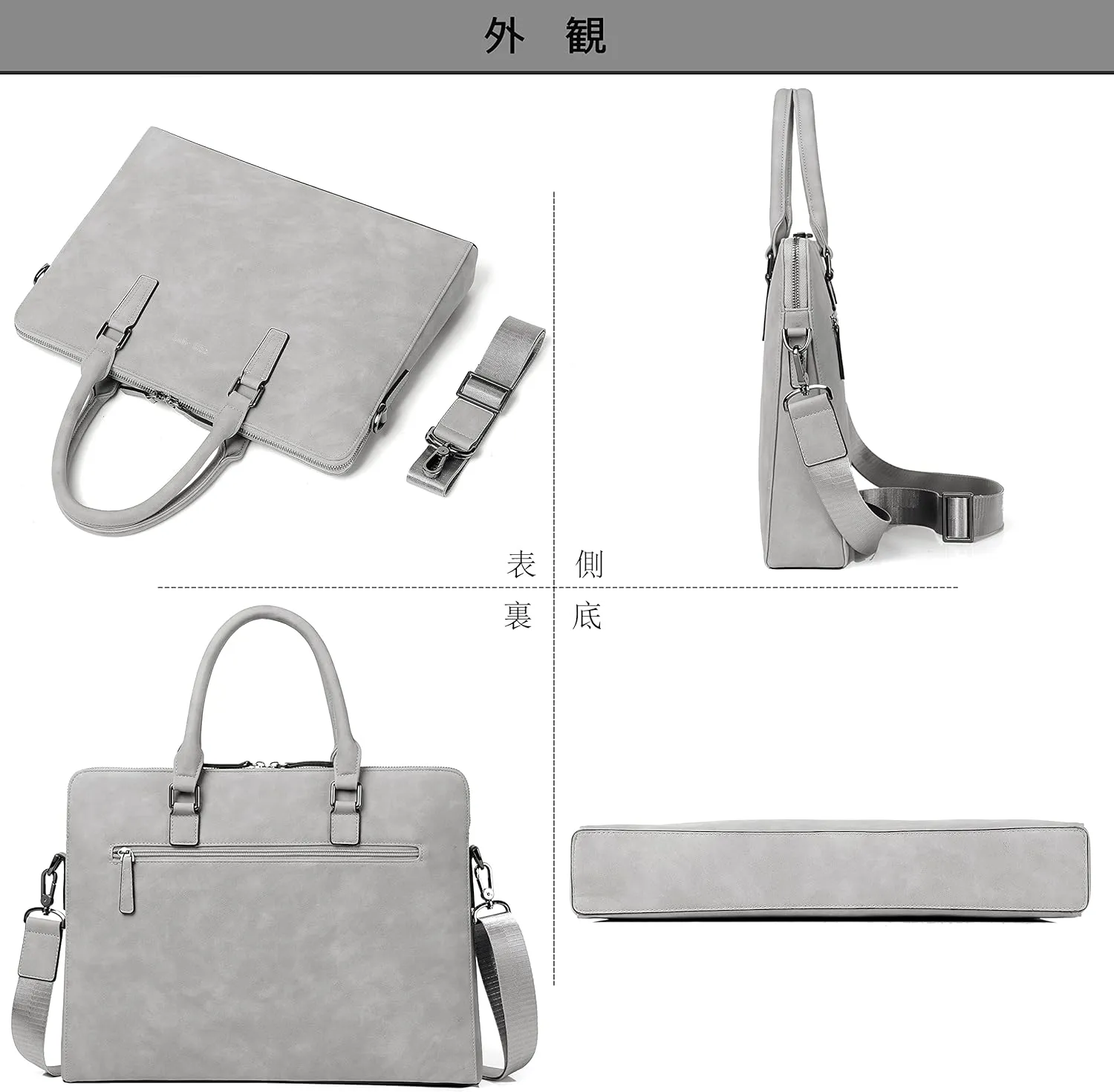 FSD. WG Business Bag Leather Messenger Bag Water Resistant Business Travel Briefcase Handbag Briefcase for Men