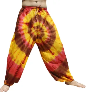 Full Funk Wide Breezy Leg Rayon Tie Dyed Elastic Waist Thin Summer Pants