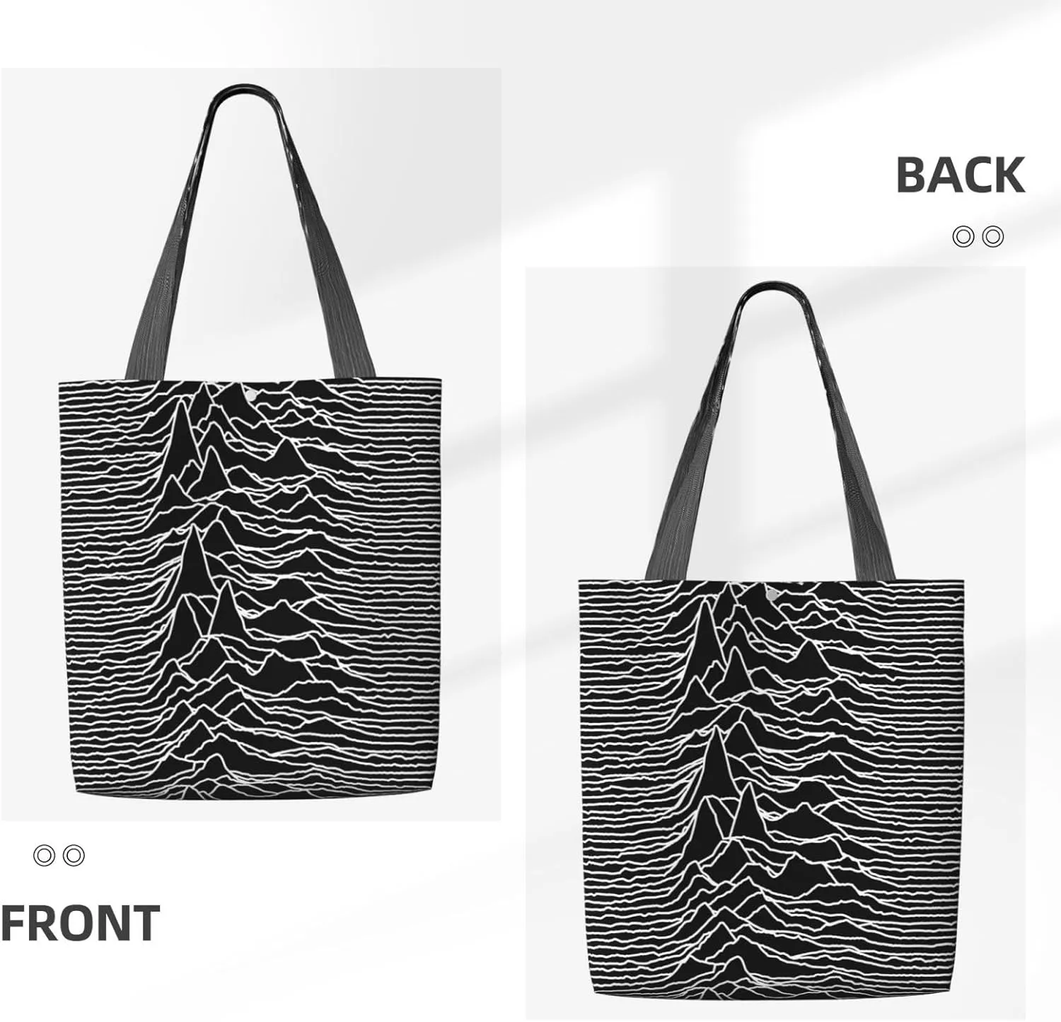 Fun Geometric Lines Green Canvas Totes Bag Shoulder Bags Shopping Crossbody Work Bag 13.8 X 15.4 inch
