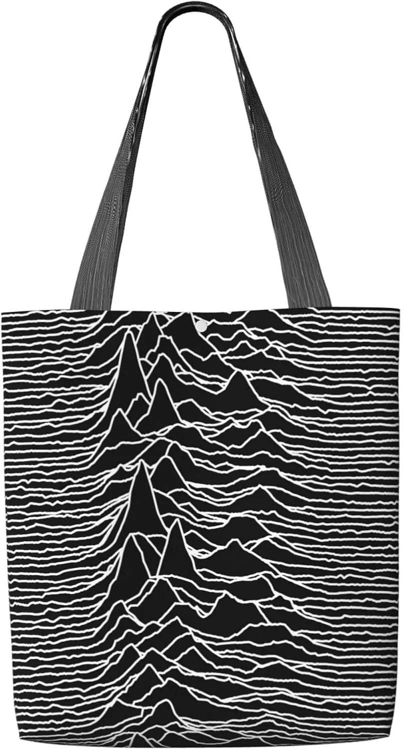Fun Geometric Lines Green Canvas Totes Bag Shoulder Bags Shopping Crossbody Work Bag 13.8 X 15.4 inch
