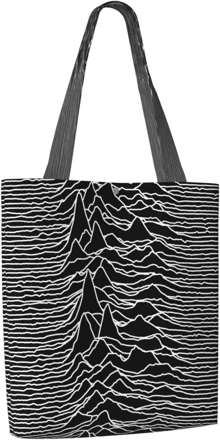 Fun Geometric Lines Green Canvas Totes Bag Shoulder Bags Shopping Crossbody Work Bag 13.8 X 15.4 inch