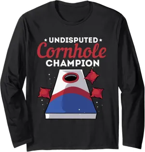 Funny Cornhole Trophy Gift - Undisputed Champion Cornhole Long Sleeve T-Shirt