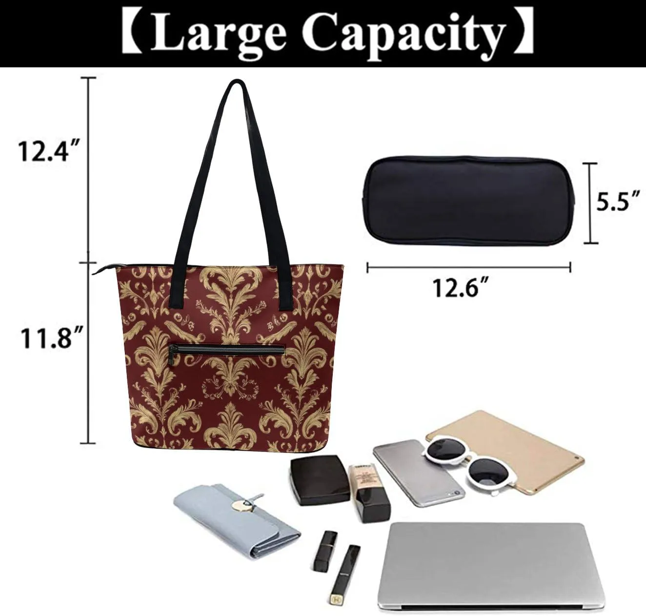 Funny Lightweight Tote Bag, Women's Large Capacity Handbag with Long Handle for Travel, Work, Shopping