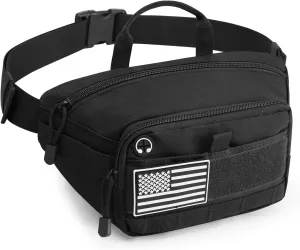 G4Free Tactical Fanny Pack Waist Bag for Men Women, Crossbody Bag Daypack for Walking/Cycling/Hiking (Black)