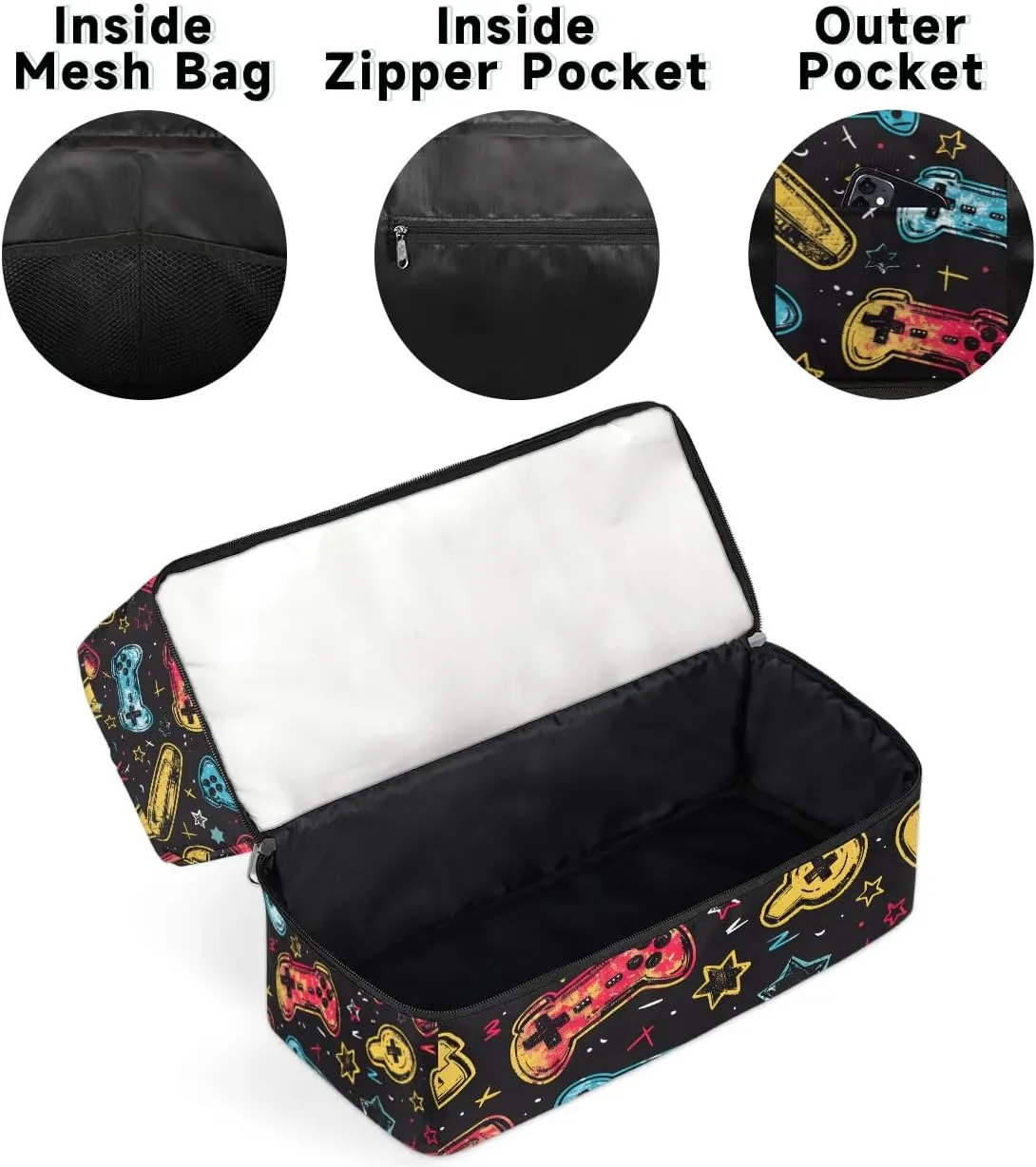 Game Controller theme Travel Duffel Bag Dry Wet Separated Sports Tote Travel Duffle Bag Gym Workout Bag Women Travel Duffel Bag for Women, Travel, Gym, Work