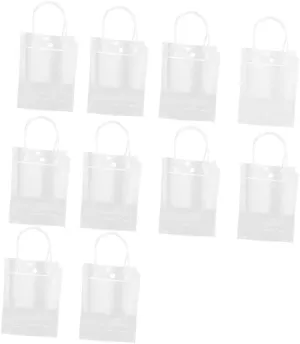Gatuida 10pcs Large Tote Bag Pvc Organizer Handle Simple Handbag Packaging Bag for Outdoor Travel
