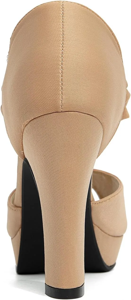 GATUXUS Women's Chunky High Heels Sandals Open Toe Platform Ankle Strappy Sandals Dress Shoes