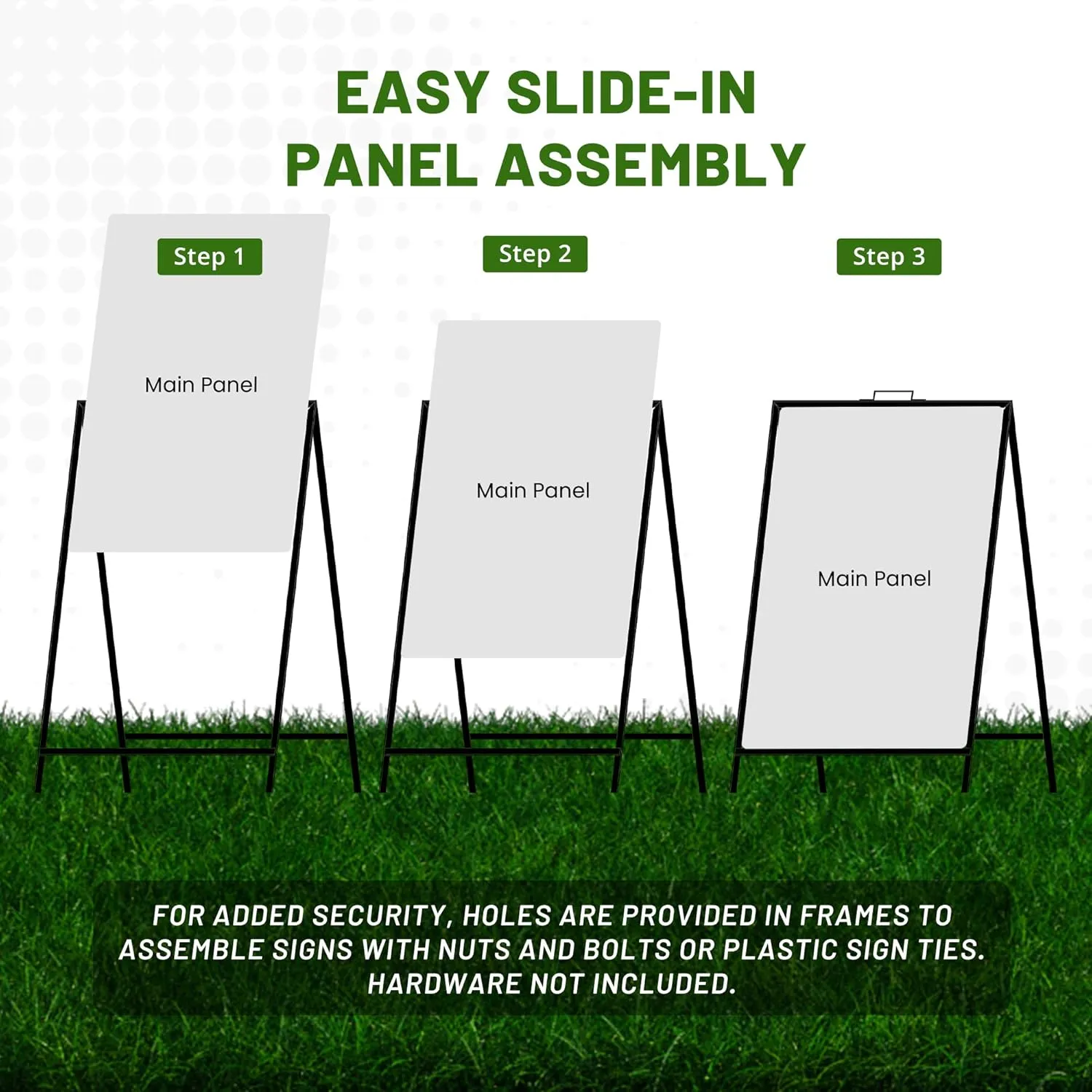 Generic A-Frame Sidewalk Portable Folding Curb Sign Stand, 36 x 24 Slide in, Black (Pack of 1), C 214