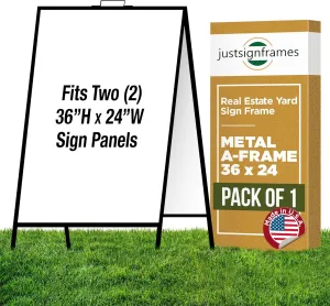 Generic A-Frame Sidewalk Portable Folding Curb Sign Stand, 36 x 24 Slide in, Black (Pack of 1), C 214