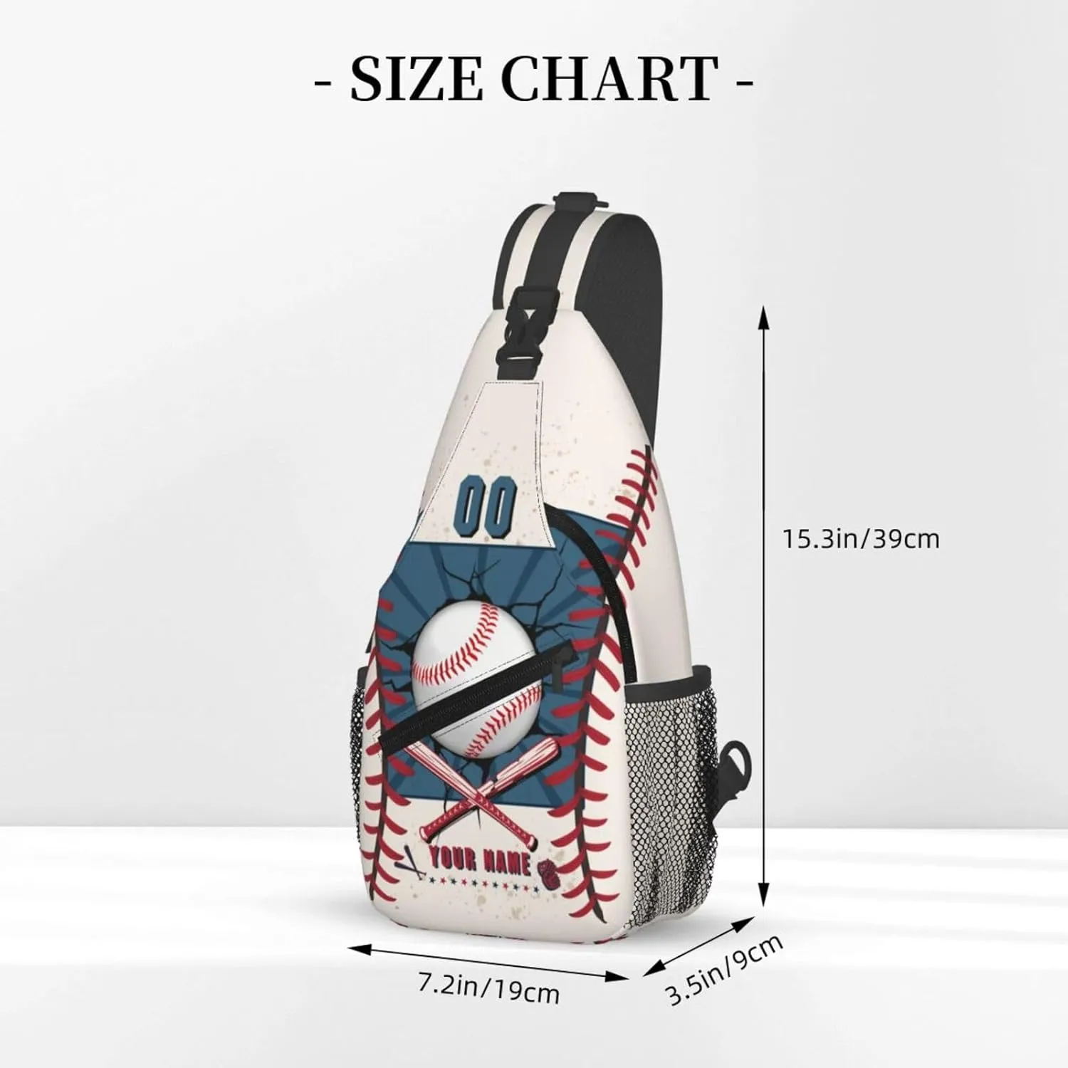Generic Baseball Print Sling Bag Baseball Print Baseball Print Crossbody Bag Chest Bag Gym Cycling Travel Hiking Daypack For Men Women