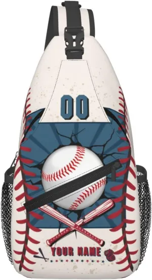 Generic Baseball Print Sling Bag Baseball Print Baseball Print Crossbody Bag Chest Bag Gym Cycling Travel Hiking Daypack For Men Women