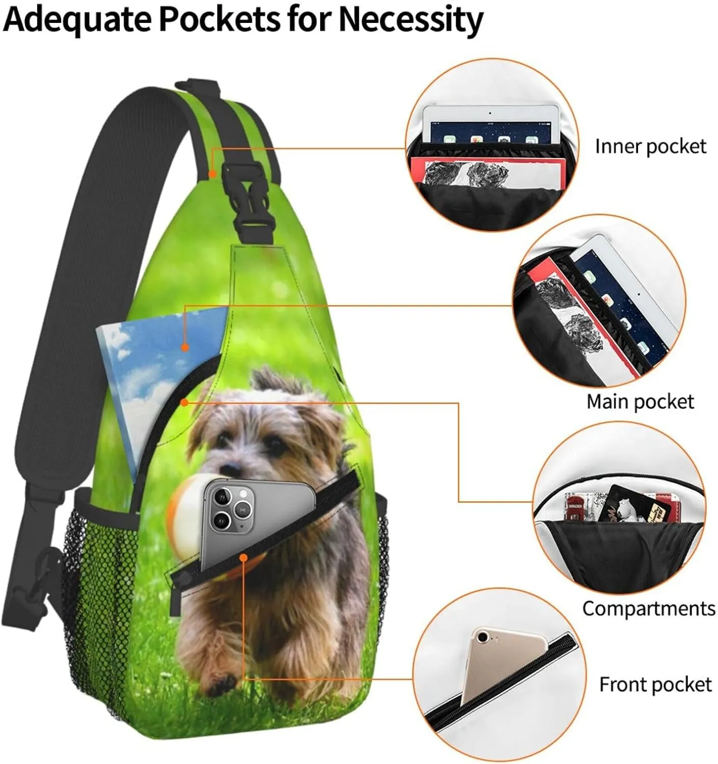 Generic Custom Sling Bag, Personalized Crossbody Bags for Men Women, Customize Image Logo Text Sling Shoulder Backpack, Chest Bag for Travel Hiking Daypack for Sports Outdoor, Style-1