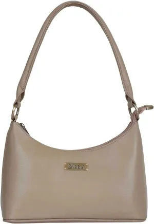 Genuine Leather Hobo Bag – Elegant Tote Shoulder Handbag, Soft Leather Satchel, Versatile Crossbody Purse for Women – Taupe (H 7.25" x W 10.5" x D 4.25").