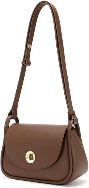 Genuine Leather Shoulder Bag for Women Retro Crossbody Bag Adjustable Shoulder Strap Handbag Commuter Satchel Purse