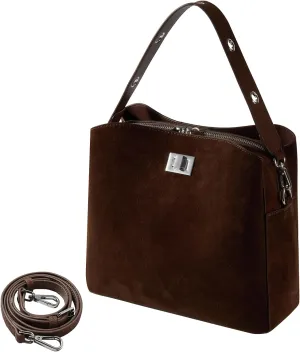 Genuine Leather Suede Bags for Women, Vintage Suede Handbag Purse Suede Hobo Bag Slouchy Bag