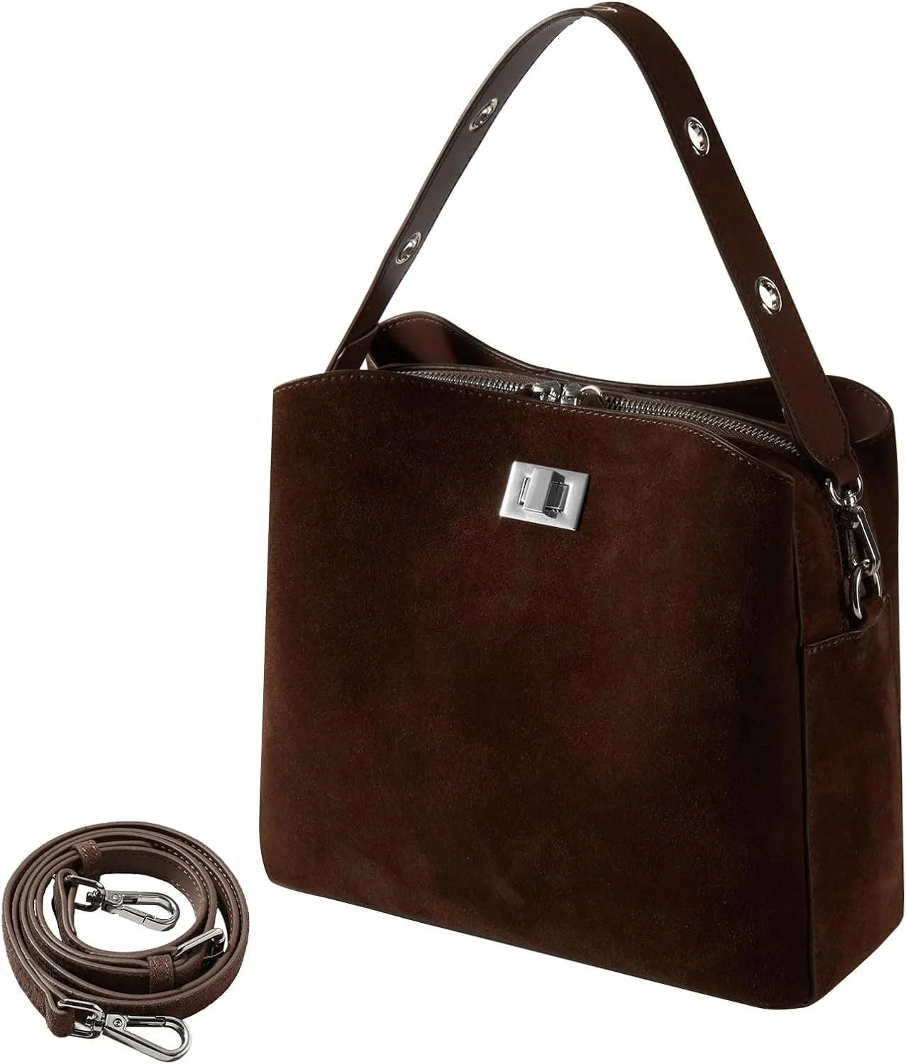 Genuine Leather Suede Bags for Women, Vintage Suede Handbag Purse Suede Hobo Bag Slouchy Bag