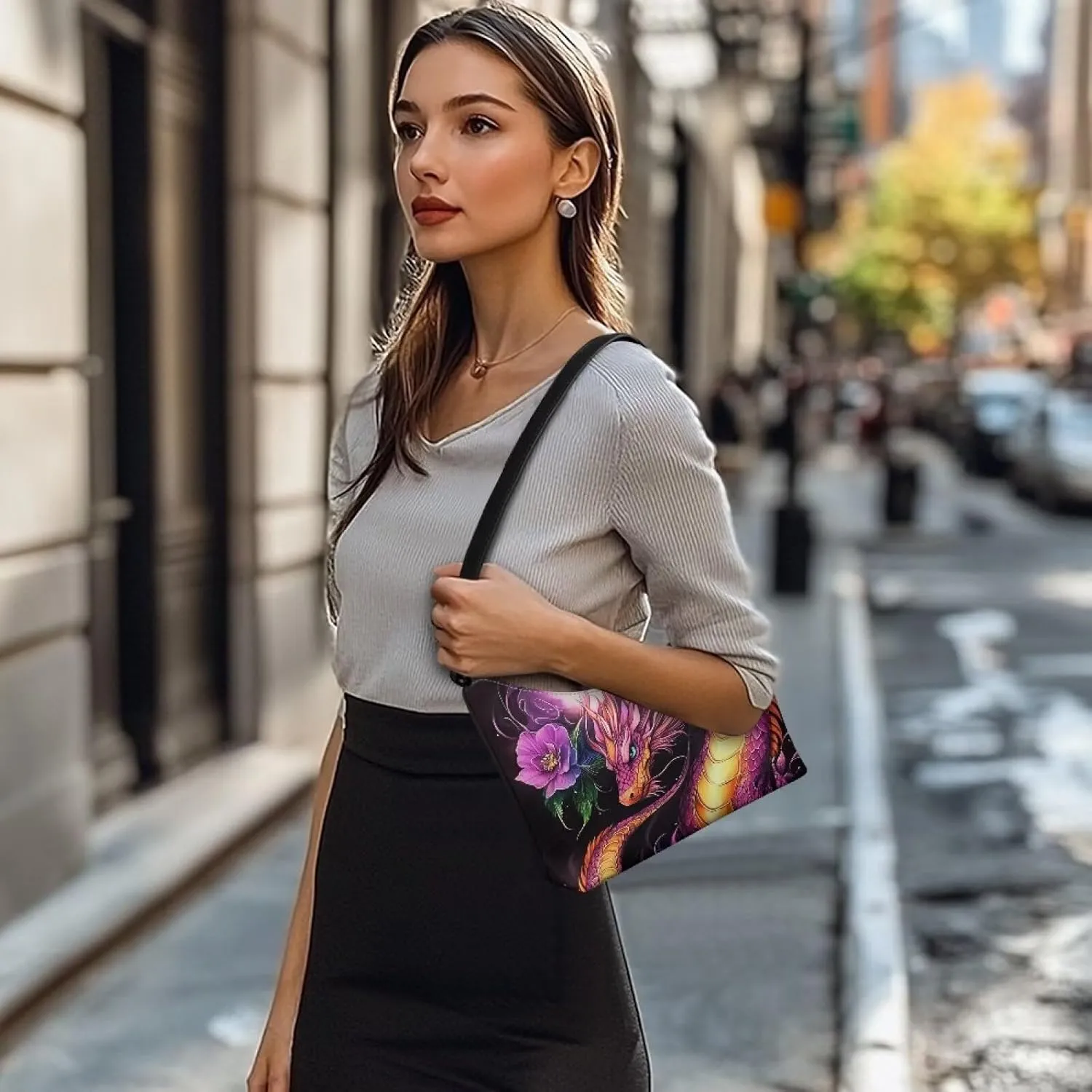 GIFTPUZZ PU Women's Underarm Bag Trendy Women Shouder Handbags with Hand Strap for Party Travel Work and Vacation