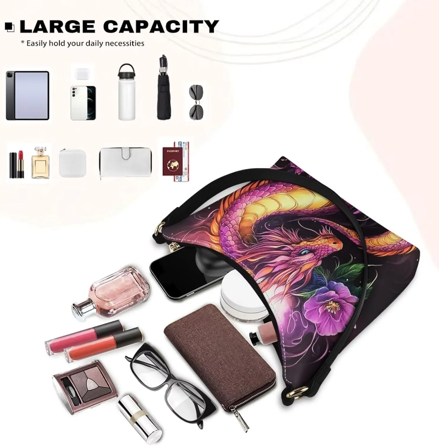 GIFTPUZZ PU Women's Underarm Bag Trendy Women Shouder Handbags with Hand Strap for Party Travel Work and Vacation
