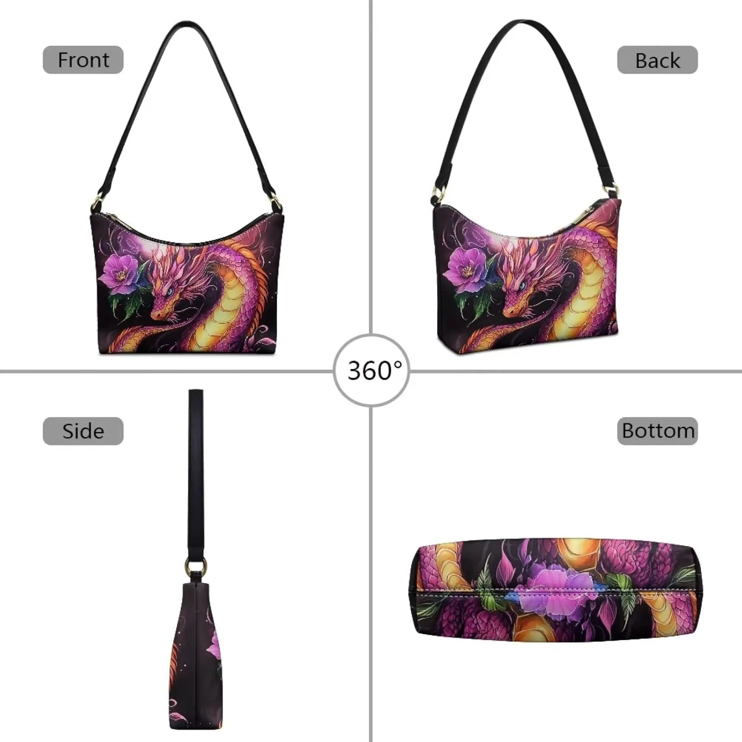 GIFTPUZZ PU Women's Underarm Bag Trendy Women Shouder Handbags with Hand Strap for Party Travel Work and Vacation