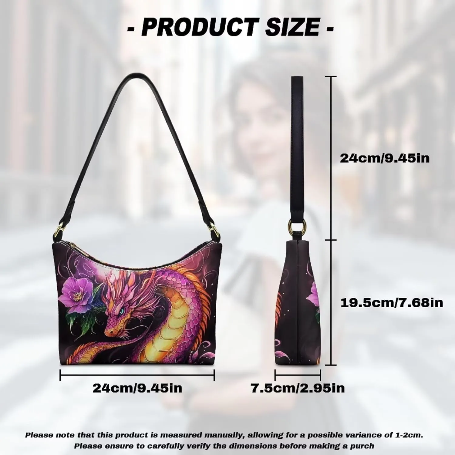 GIFTPUZZ PU Women's Underarm Bag Trendy Women Shouder Handbags with Hand Strap for Party Travel Work and Vacation