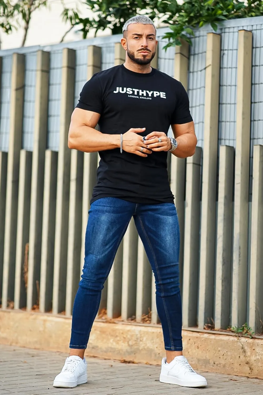 GINGTTO Men's Ripped Jeans Slim Fit Skinny Stretch Jeans Pants
