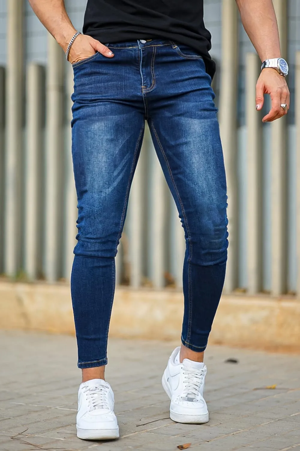 GINGTTO Men's Ripped Jeans Slim Fit Skinny Stretch Jeans Pants