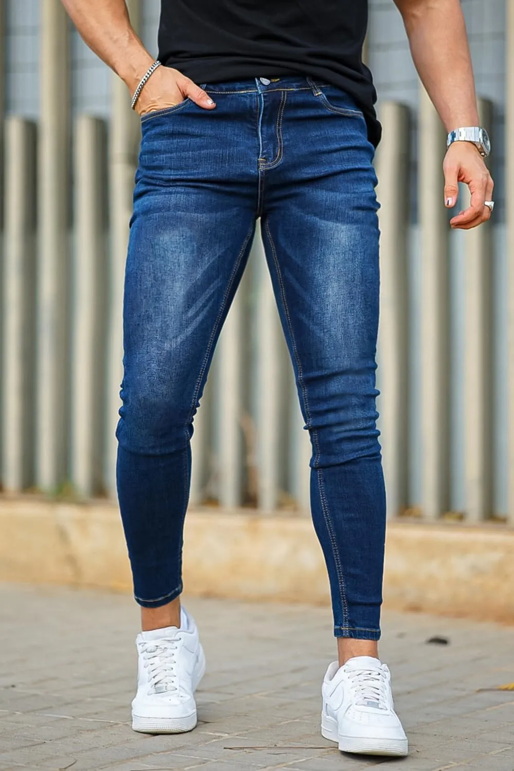 GINGTTO Men's Ripped Jeans Slim Fit Skinny Stretch Jeans Pants