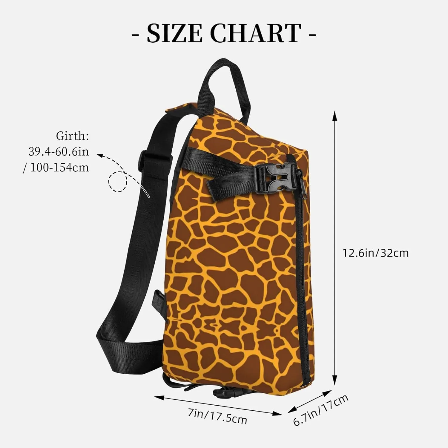 Giraffe Print Print Crossbody Backpack Casual Sling Bag Travel Lightweight, Adjustable Cross Bag