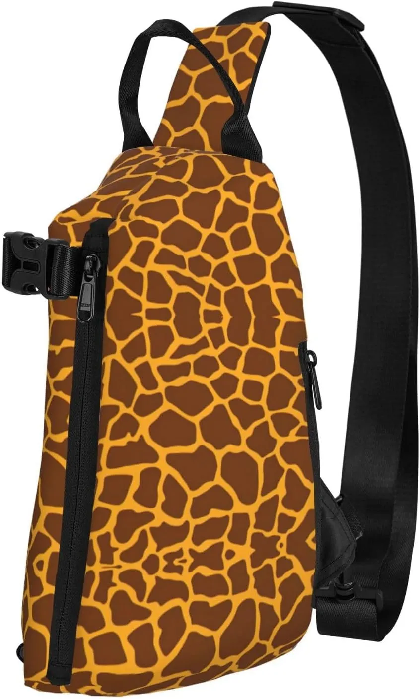Giraffe Print Print Crossbody Backpack Casual Sling Bag Travel Lightweight, Adjustable Cross Bag