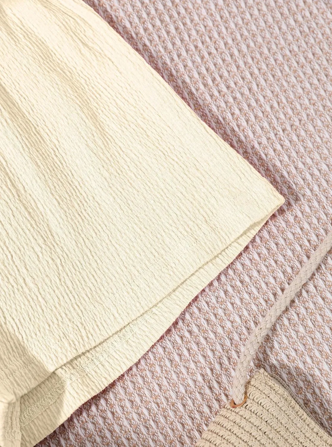 Girls' Casual Ruffled Paperbag Waist Shorts Elastic Summer Wide Leg Shorts